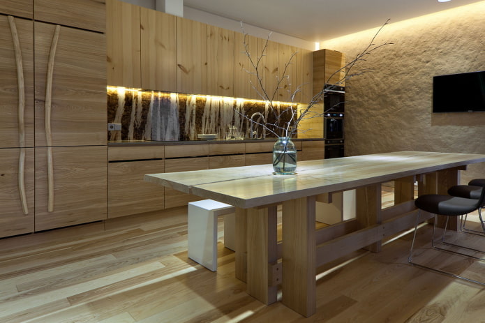 design interior de bucătărie în stil japonez