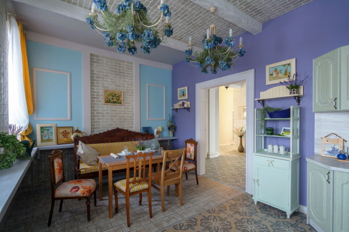 мебели в интериора на кухнята в провансалски стил