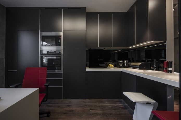 cozinha preta em estilo moderno