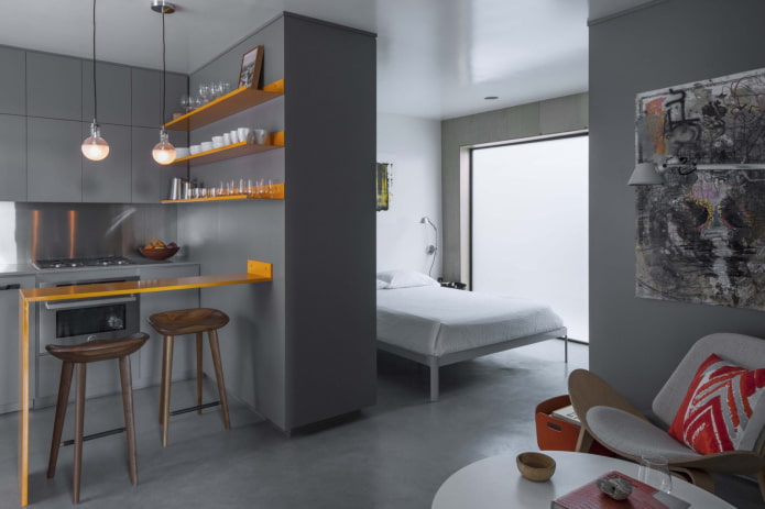 bucătărie-dormitor design interior