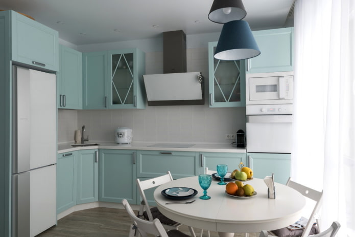 corner-shaped kitchen colors