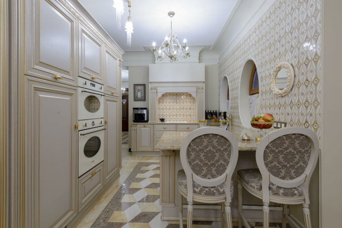 klasický dizajn interiéru kuchyne