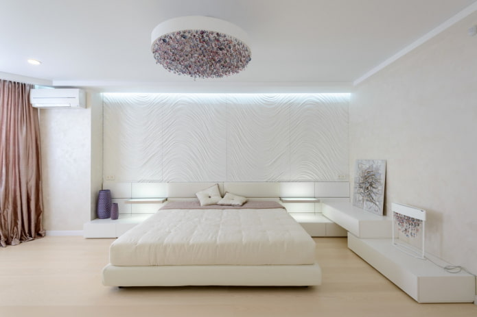 beyaz yatak odası dekorasyon