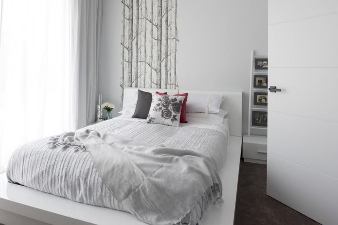 design bianco della camera da letto