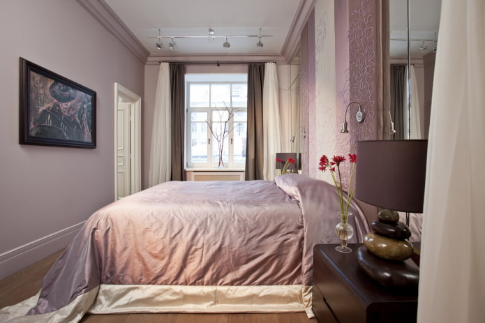 color scheme of a narrow bedroom