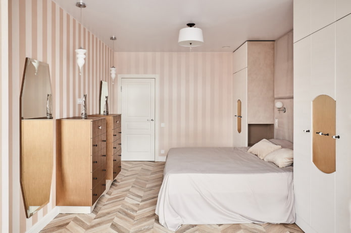 mobili all'interno di una camera da letto beige