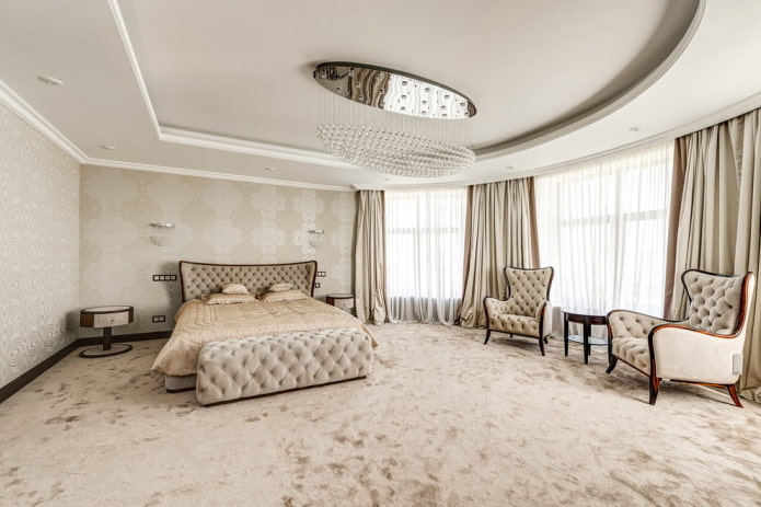 decoration in the interior of a beige bedroom