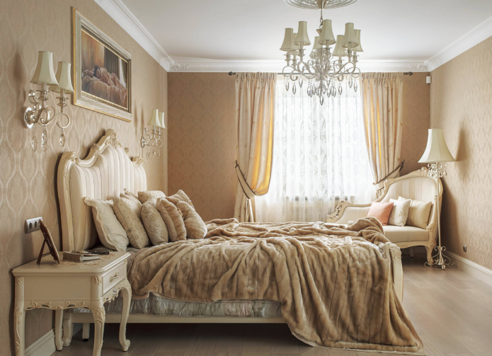 interno classico camera da letto beige
