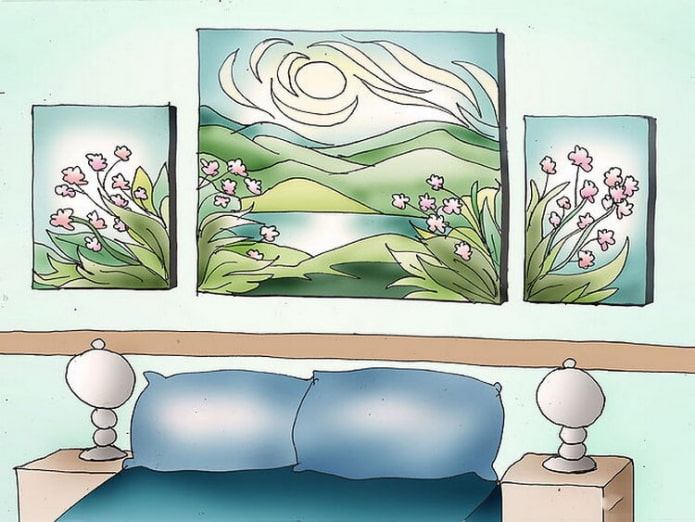 feng shui tarafından yatak odasında tablolar