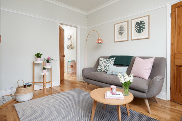 мебели в интериора на хола в нордичен стил