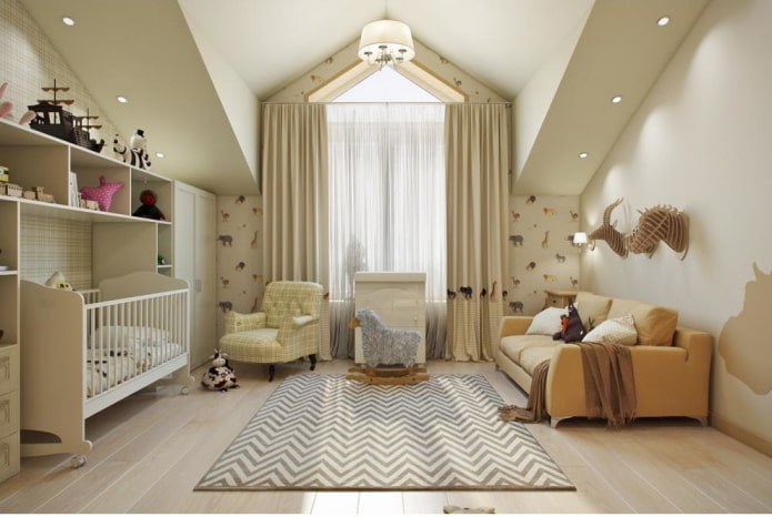 lighting in the interior of the nursery for the baby