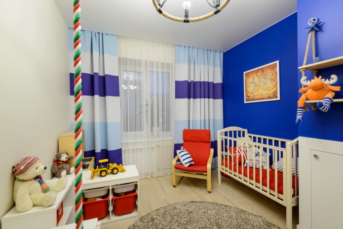 nursery for the baby in a marine style