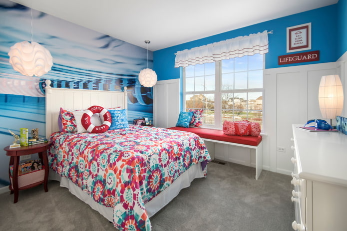 marine stil teenager soveværelse interiør