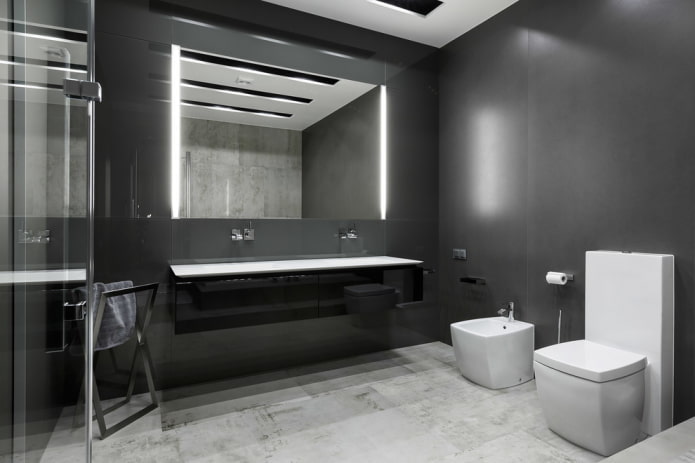 badeværelse design i grå nuancer