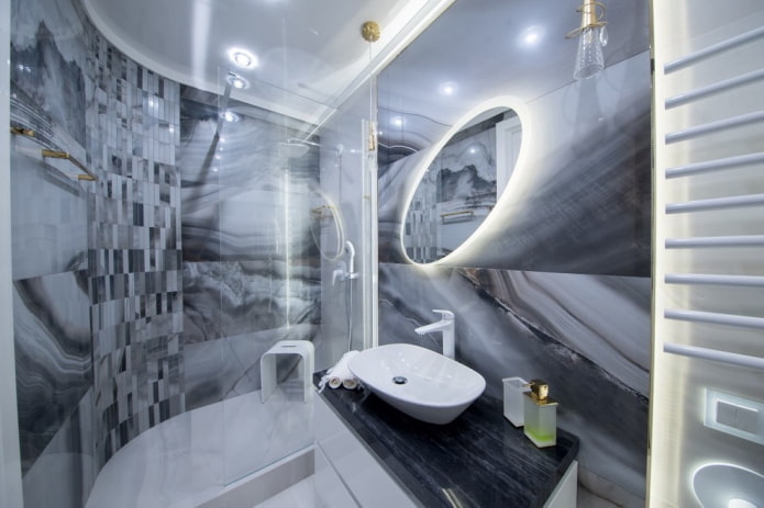 badeværelse design i grå nuancer