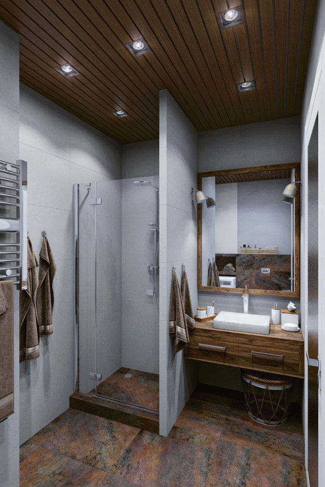 Badezimmer Interieur in Taupe