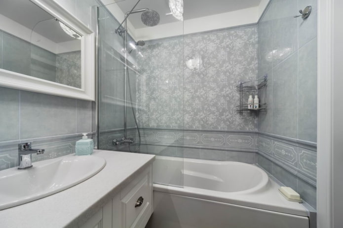 thiết kế phòng tắm nhỏ với tông màu xám