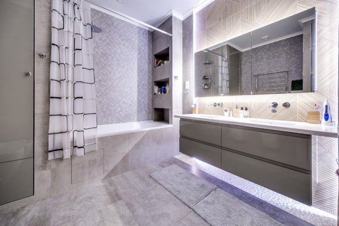 badeværelse dekoration i grå toner