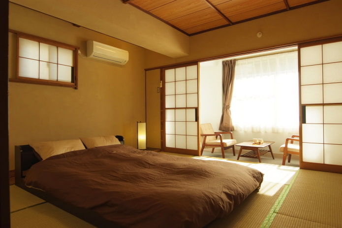 Japanilaistyylinen makuuhuone