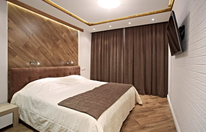 brown and white bedroom interior