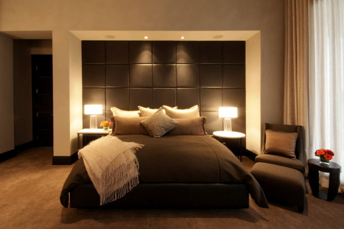 Interior dormitori de color marró beix