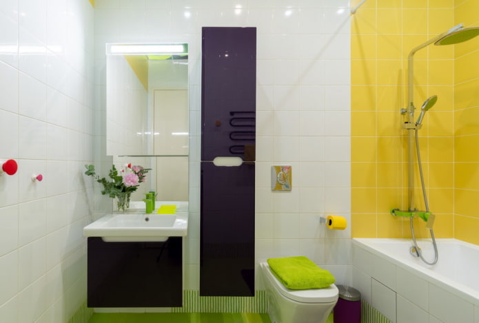 kombinovaný design interiéru koupelny