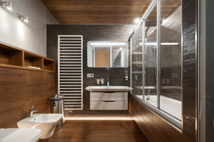 комбиниран интериорен дизайн на баня