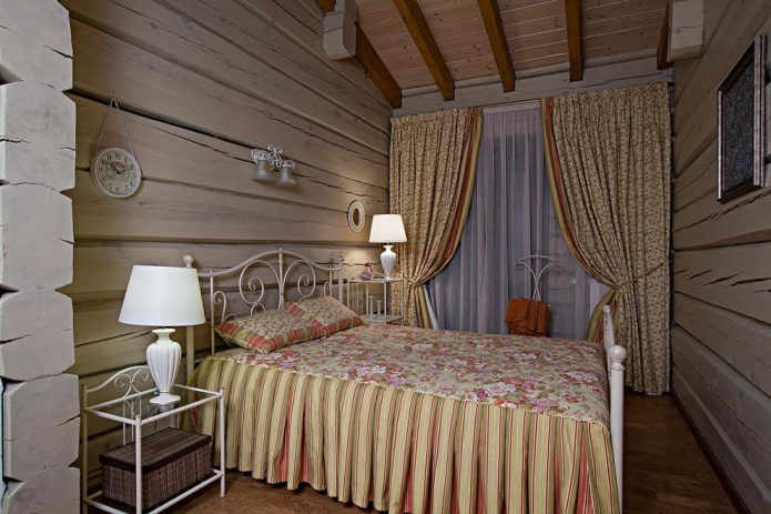 oświetlenie sypialni w stylu wiejskim