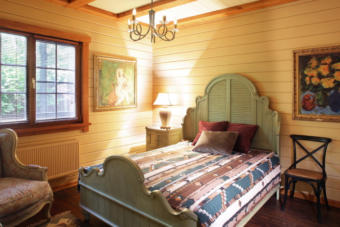 illuminazione della camera da letto in stile country