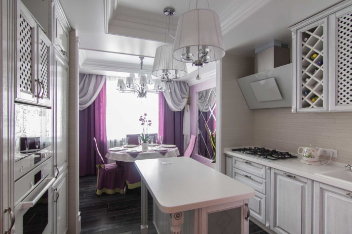 design of a small kitchen combined with a loggia