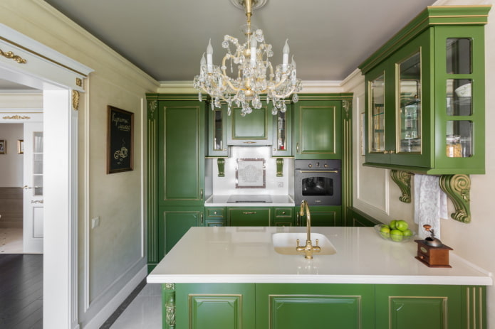 การออกแบบห้องครัวในสีเขียว
