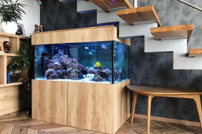 интериор с аквариум на открито