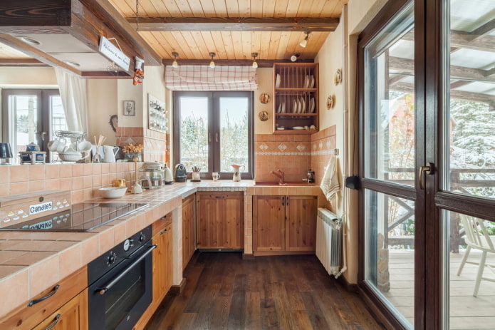 rustikálny interiér kuchyne
