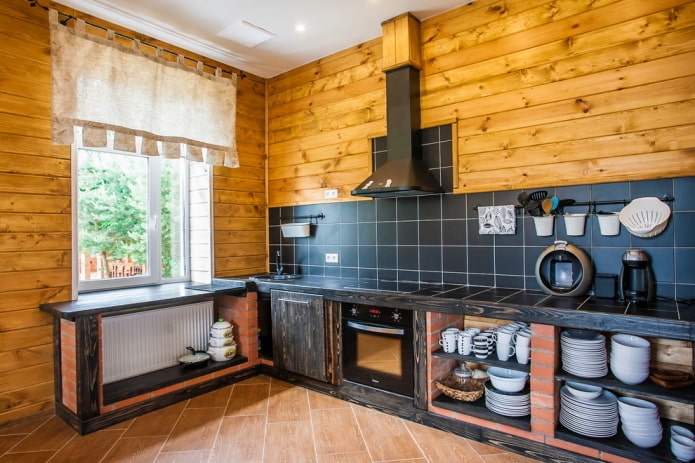 rustikální styl interiéru kuchyně