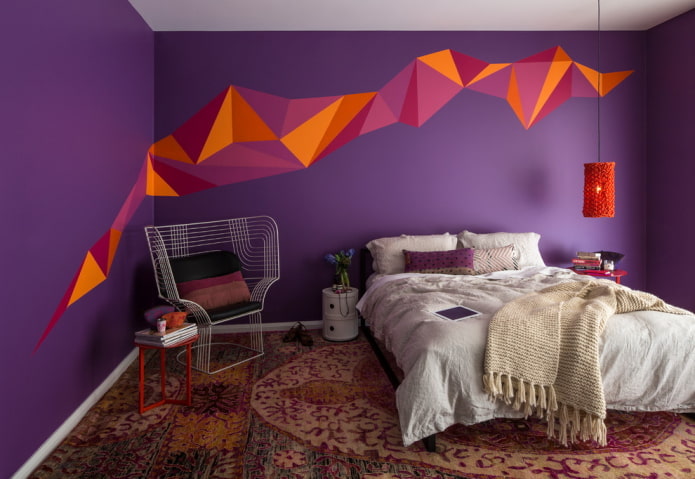 décoration de chambre violette