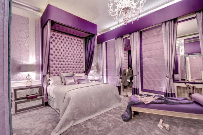 design intérieur d'une chambre lilas