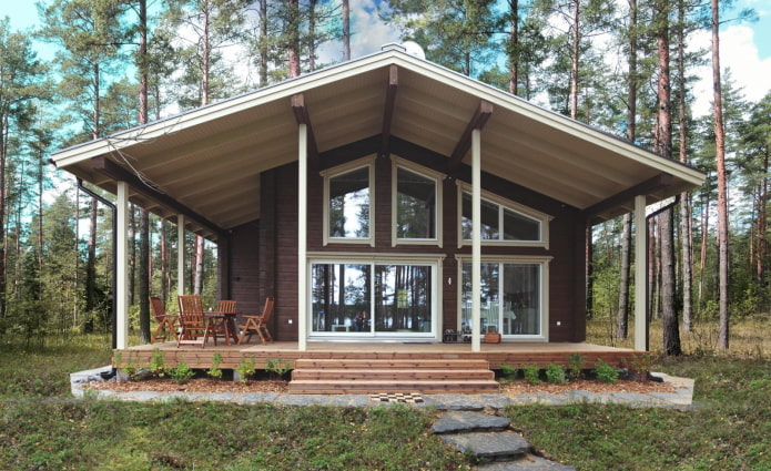 porche de la maison dans le style scandinave