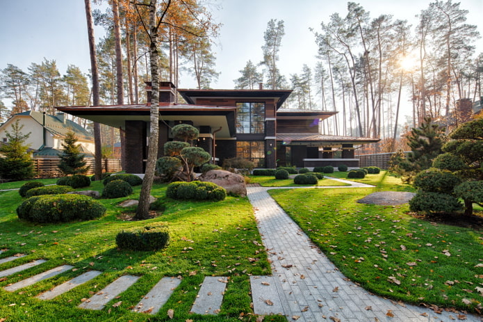design de peisaj al casei în stil scandinav
