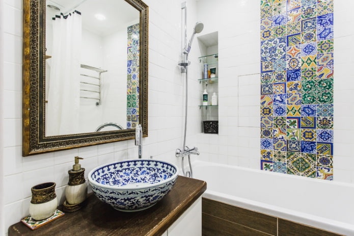 Mediterrán stílusú fürdőszoba kivitel