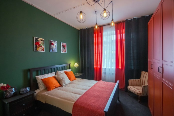 schema de culori a dormitorului în stil mediteranean