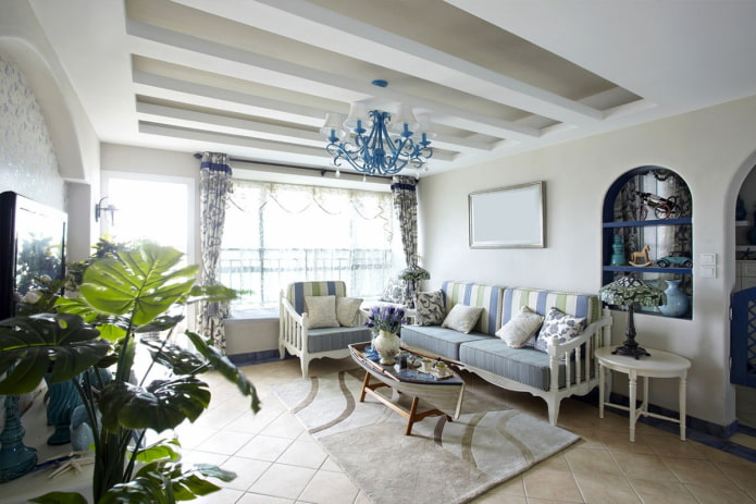 Obývací pokoj ve středomořském stylu