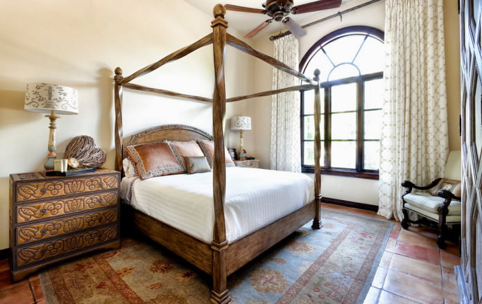 текстил в спалнята в средиземноморски стил