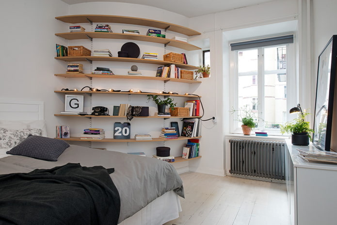 Scandinavian style wall shelves