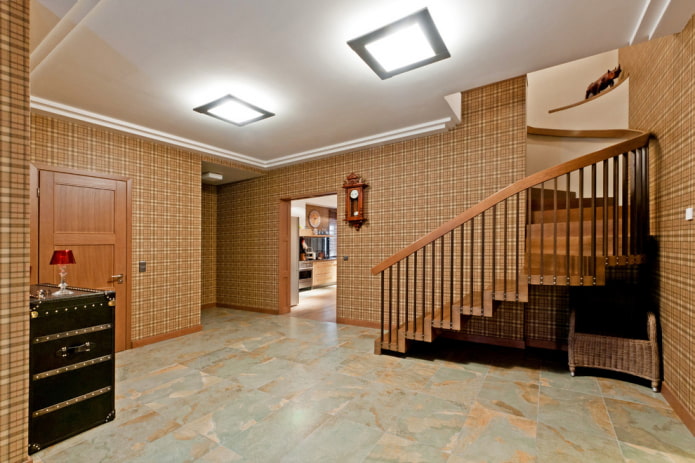 dekoracja podłogi w korytarzu we wnętrzu domu