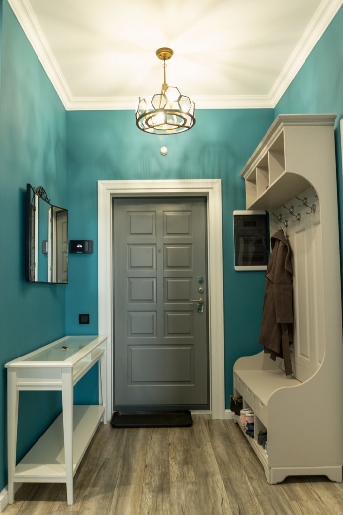 turquoise hallway design