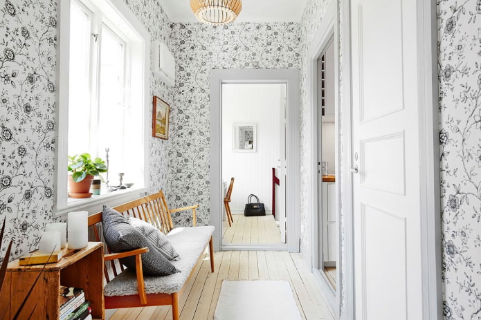 corredor escandinavo de design de interiores