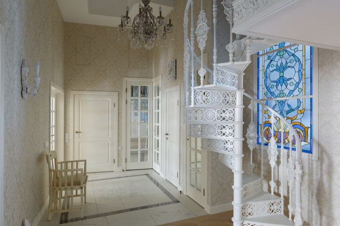 design of the classic hallway in the house