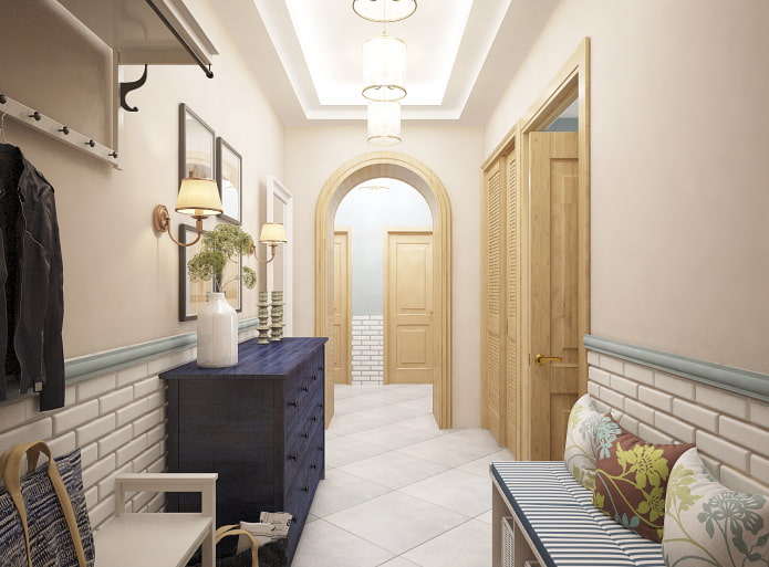 Dizajn interijera hodnika u stilu Provencea