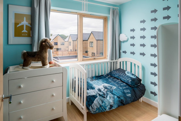 yatak odası tasarımı bir çocuk için 9 kareler