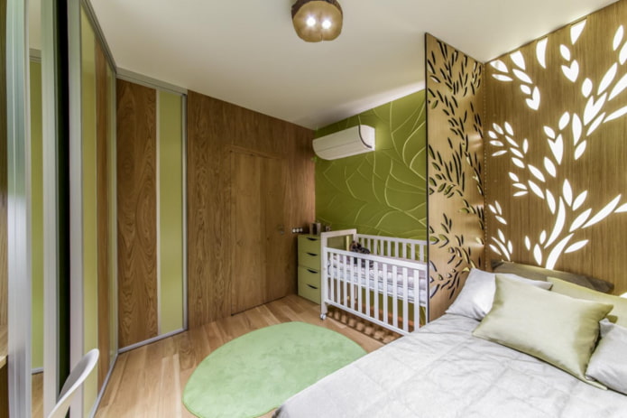 функционално зонирање комбиноване спаваће собе и дечијег кревета